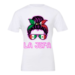 67d48dbe84a9547bc9ebaafb_front_White.png La Jefe Woman Boss tshirt